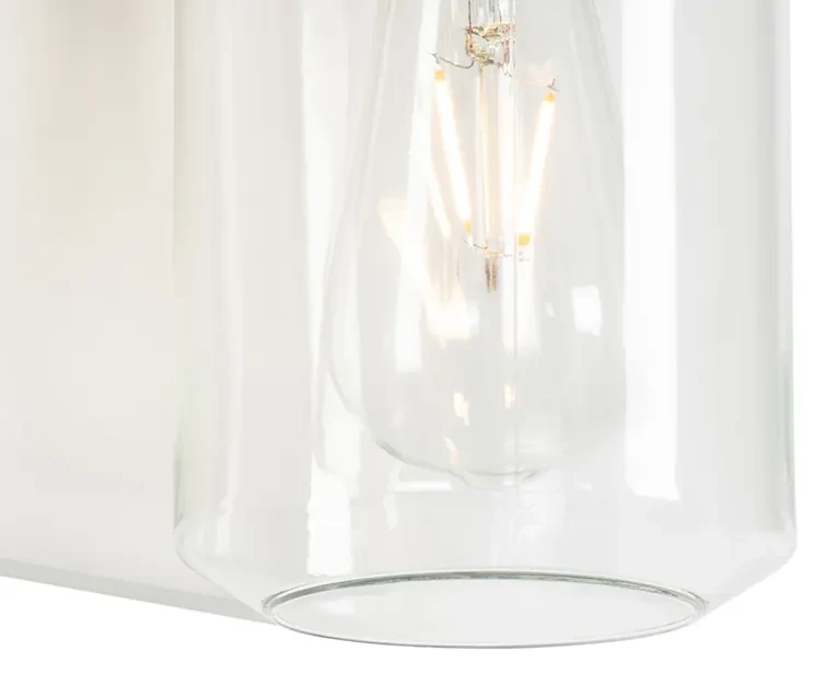 Buitenlamp Moderne wandlamp wit met helde glas IP54 - Marshall Modern E27 IP54 Buitenverlichting cilinder / rond