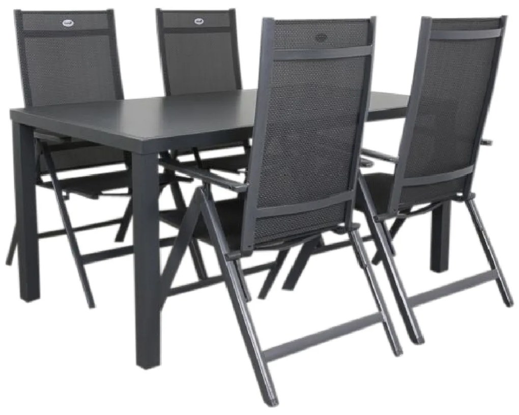 Hartman Aruba/Alma 4-persoons verstelbare tuinset 160x90 cm. - Antraciet