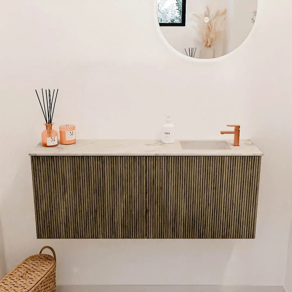 Mondiaz Joya DLux 100cm toiletmeubel dusk met wastafel faye rechts 1 kraangat frappe