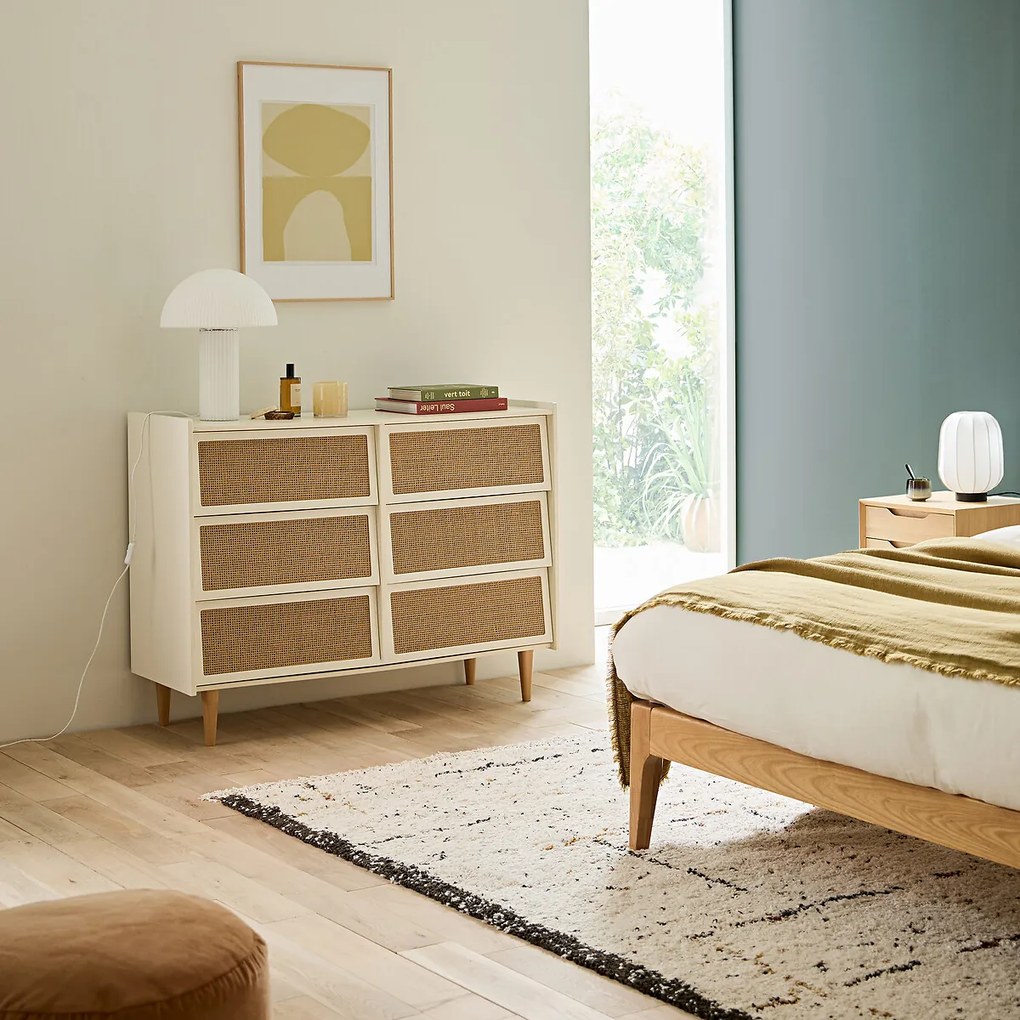 Ladekast met 6 lades in rotan, Kaya