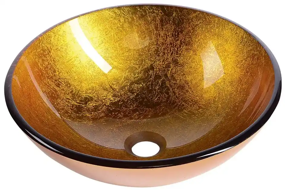 pak versieren Enzovoorts Sapho Mendoza glazen waskom 42cm goud | Biano