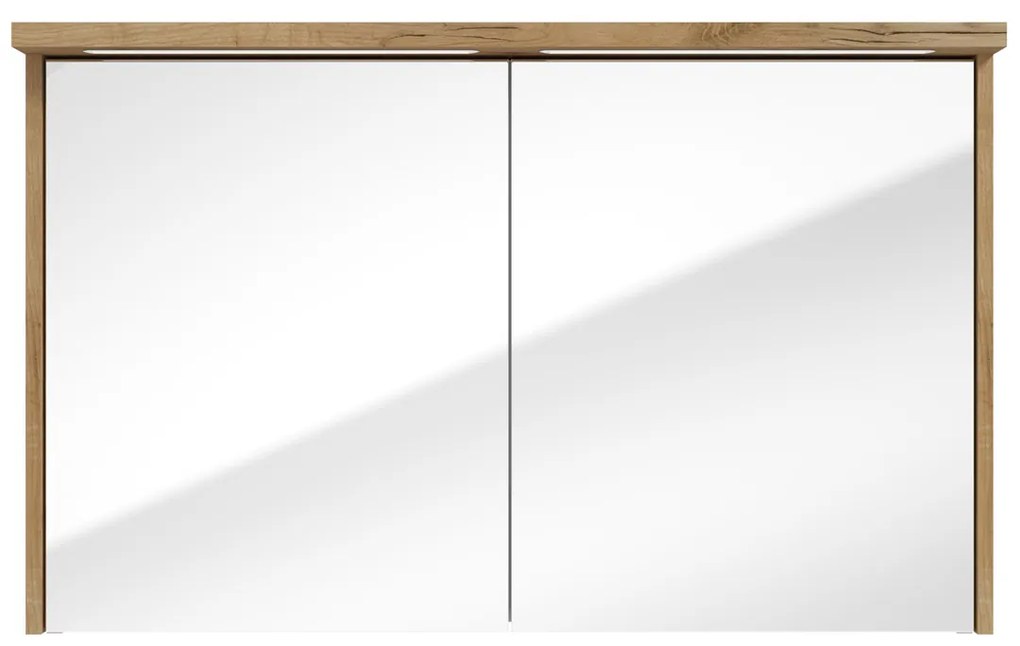 Fontana Grado spiegelkast met verlichting 100cm 2 deuren warm eiken
