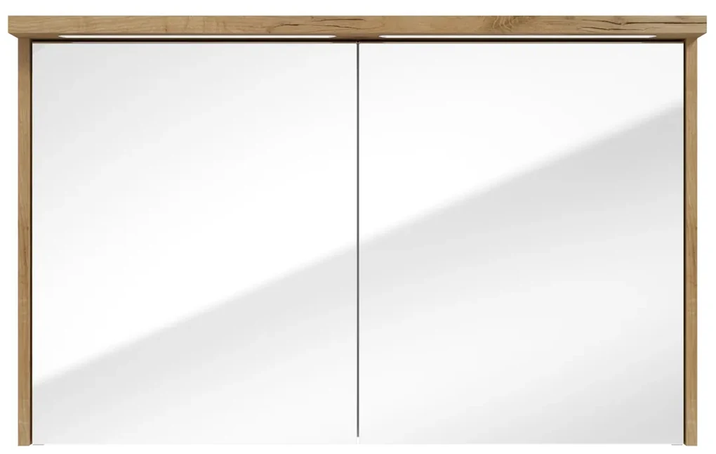 Fontana Grado spiegelkast met verlichting 100cm 2 deuren warm eiken