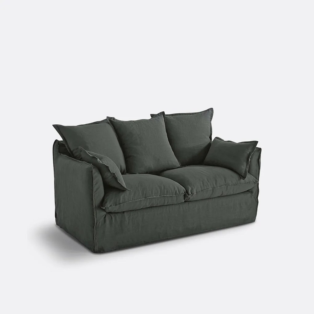 Bank, 2-, 3-, 4- of 5-zits, afneembare hoezen, gekreukt linnen, Odna