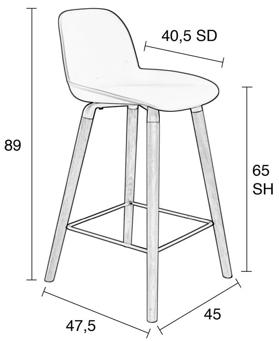 Zuiver Albert Kuip Design Barkruk Roze