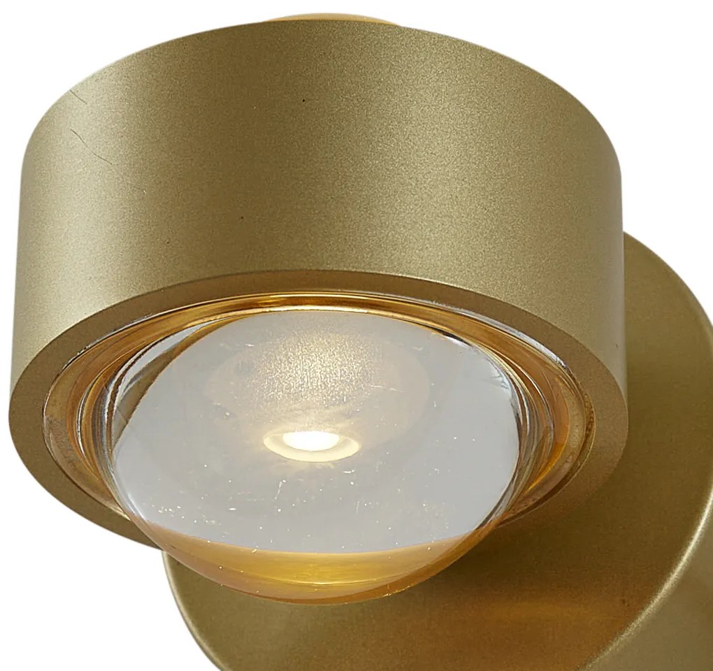 Badkamer Design wandlamp messing incl. LED IP44 - Lens Design IP44 rond Lamp