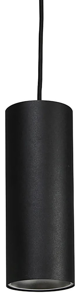 Design hanglamp zwart incl. rail adapter 1-fase - Iconic Tubo
