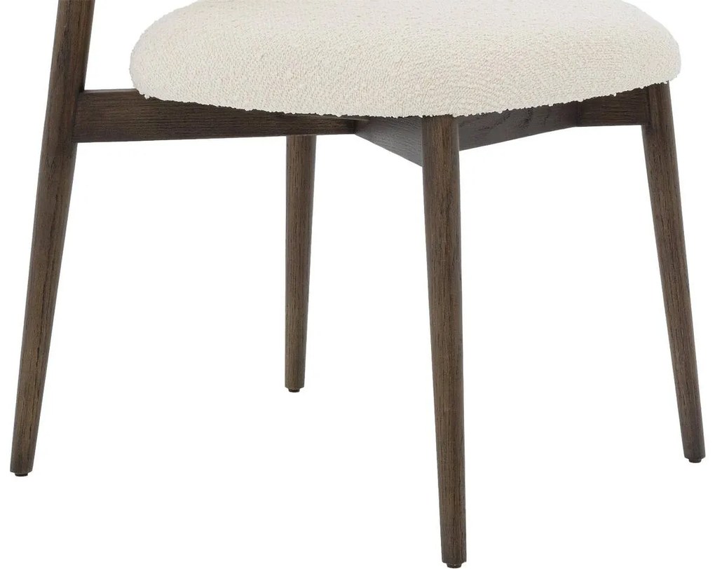 Goossens Stoel Diede met Massief Houten Frame beige stof leuning, stijlvol landelijk