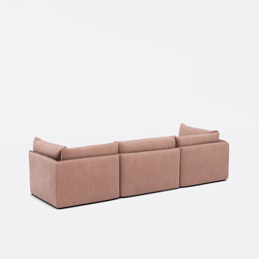 Modulaire 3-zitsbank in gestructureerde stof, Malo