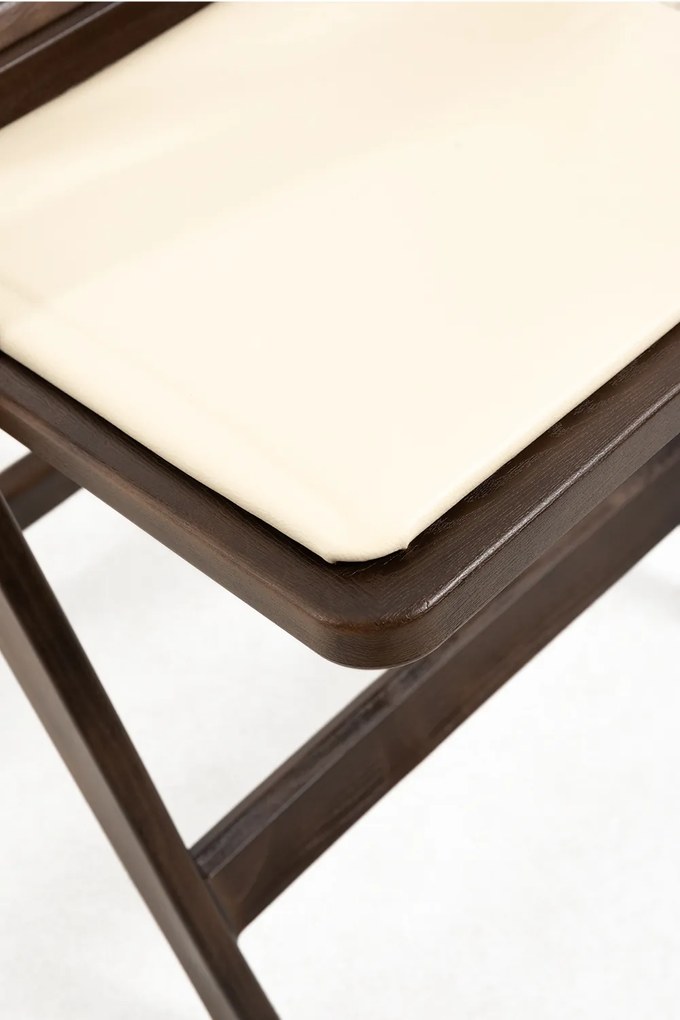 Pak 4 opvouwbare Gala stoelen met kussen met houteffect