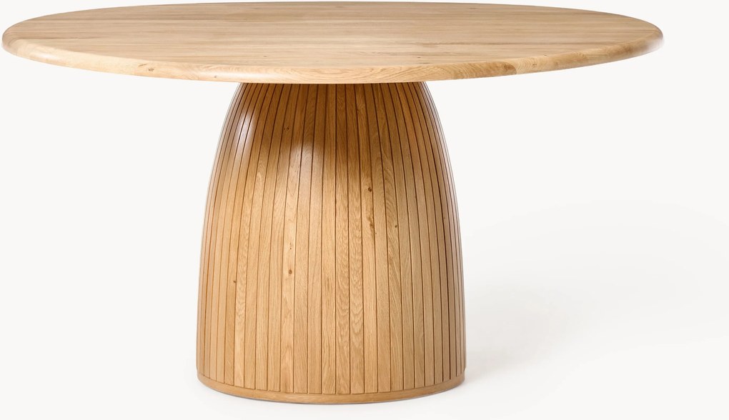 Ronde eettafel Nelly met groefstructuur, in verschillende formaten