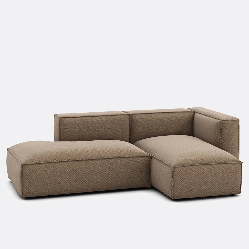 Modulaire hoekbank rechts in structuurstof, SEVEN