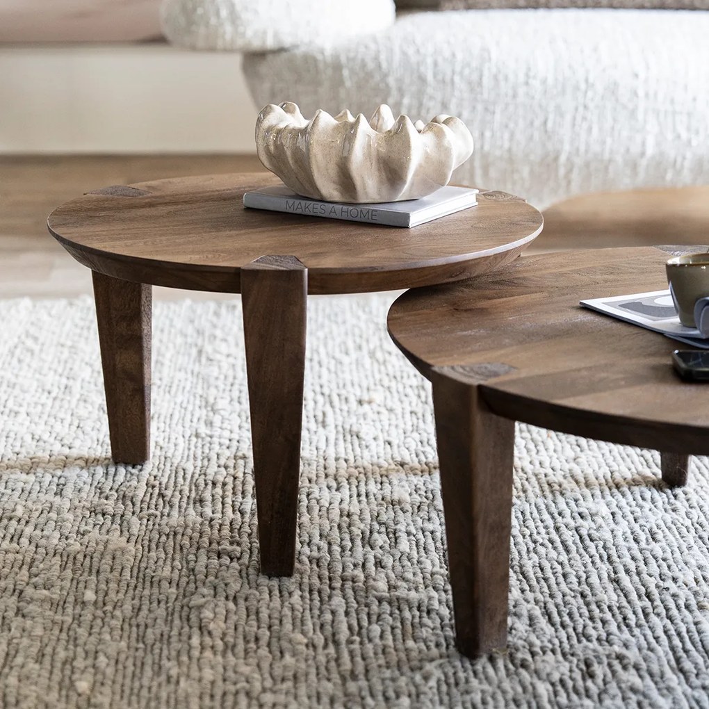 Eleonora Davina Ronde Salontafel Mangohout 80 Cm - 80 X 80cm.