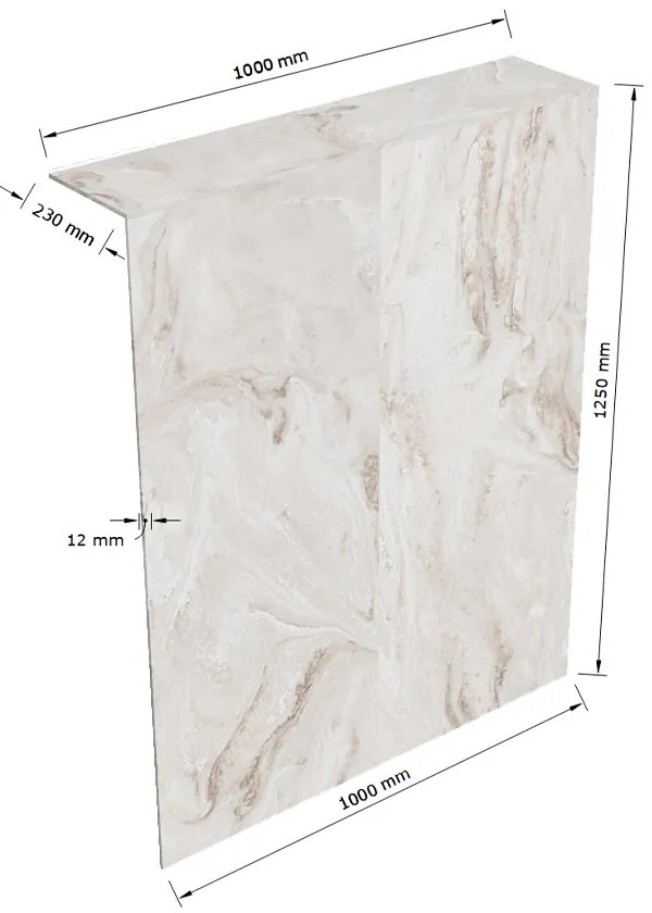 Mondiaz Hope toiletplaat solid surface 100x125cm ostra niet voorgeboord
