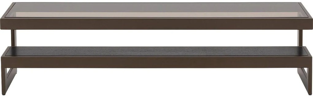 Goossens Excellent Salontafel Lux vierkant, glas zwart, elegant chic, 160 x 43 x 35 cm