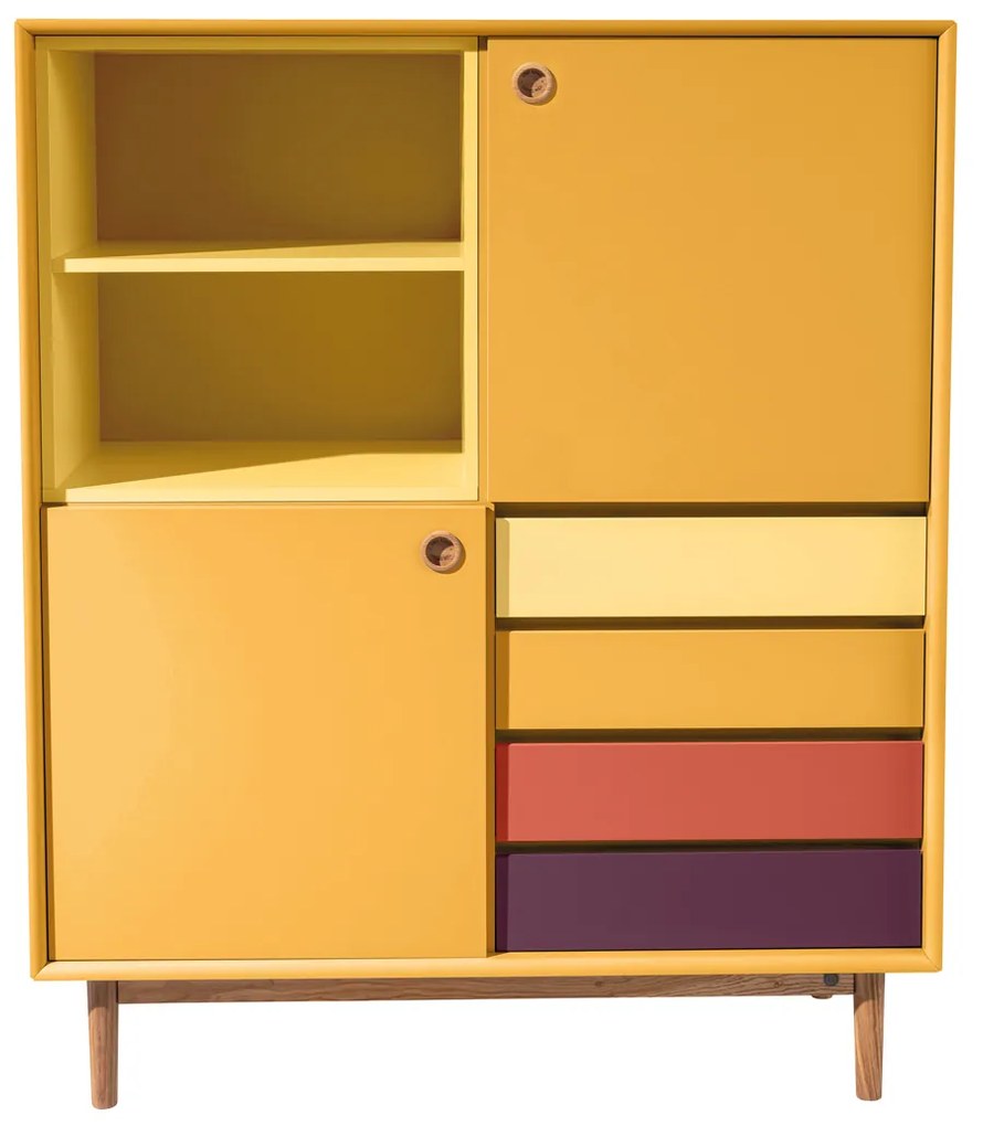 Tenzo Tom Tailor Color Box Gele Kast Retro Design - 114x44x137cm.