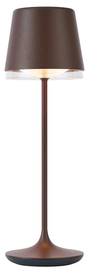 Buitenlamp met dimmer Tafellamp met dimmer roestbruin incl. LED IP65 oplaadbaar met laadstation - Bass Modern IP65 Buitenverlichting rond Lamp