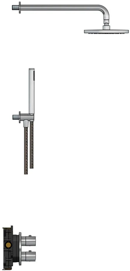 Hotbath Archie IBS30AIX inbouwdouche met staafhanddouche en 20cm hoofddouche RVS