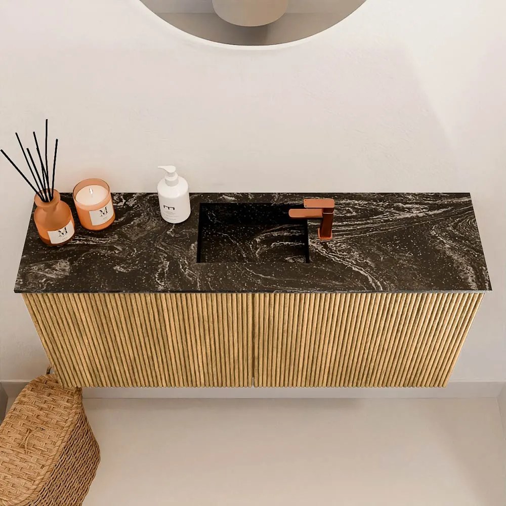 Mondiaz Joya DLux 90cm toiletmeubel oak met wastafel faye midden 1 kraangat lava