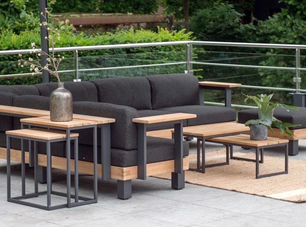 4 Seasons Outdoor Essence salontafel set  Bijzettafel    antraciet weerbestendig