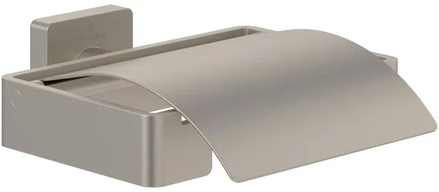 Villeroy & Boch Elements - Striking Toiletrolhouder met deksel - 131 x 115 x 45 mm - Matt Brushed Nickel (RVS) TVA15201300064