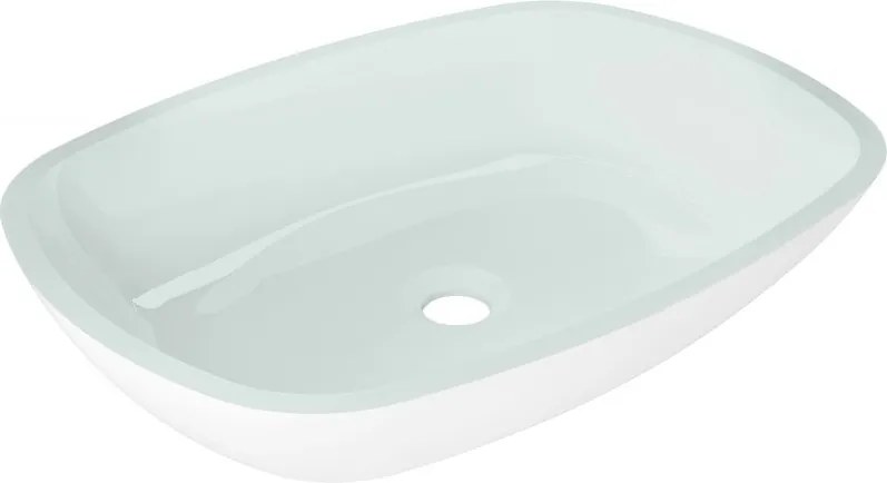 Mexen Araks glazen waskom op het blad 54 x 39 cm, wit - 24155430