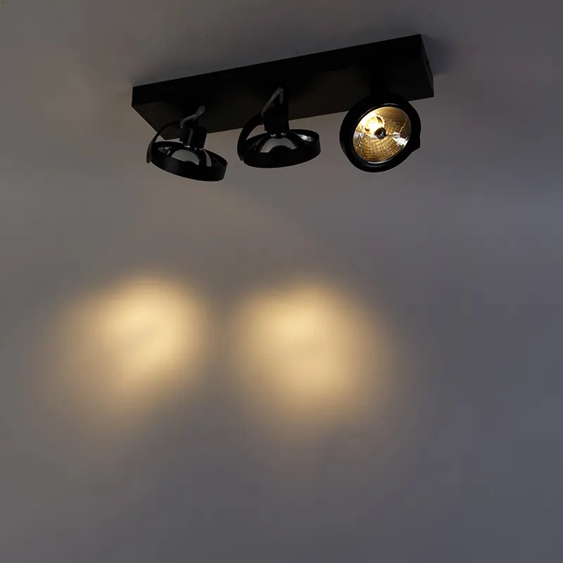 Design spot zwart verstelbaar 3-lichts - Go