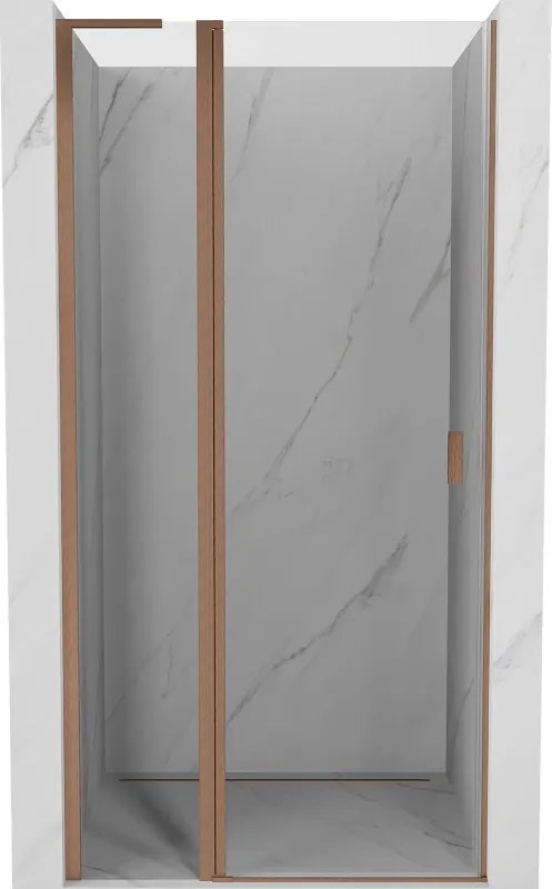 Mexen Mist L draaideur douchedeur 120 cm, transparant, geborsteld koper - 8A4L-120-000-65-00