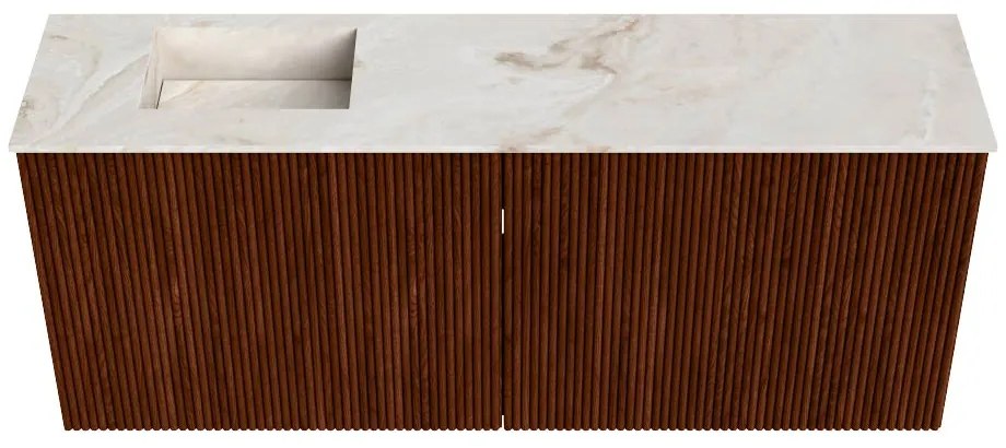 Mondiaz Joya DLux 100cm toiletmeubel ruby met wastafel faye links 1 kraangat frappe