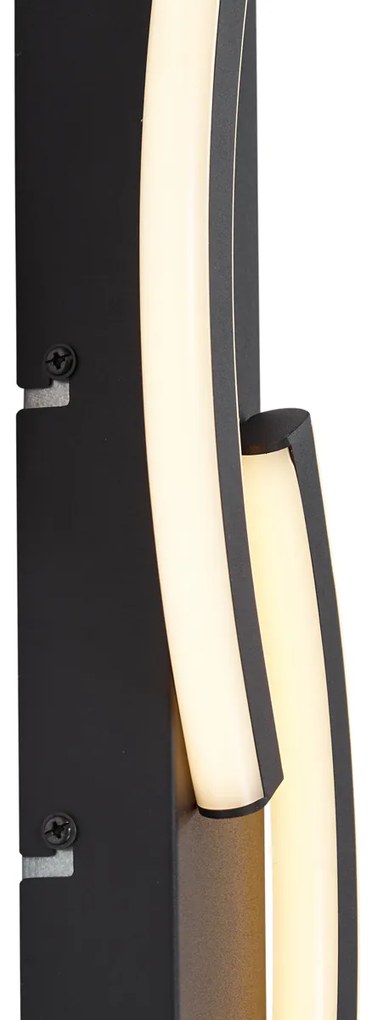 Design wandlamp zwart 3-staps dimbaar 2-lichts - Bummy