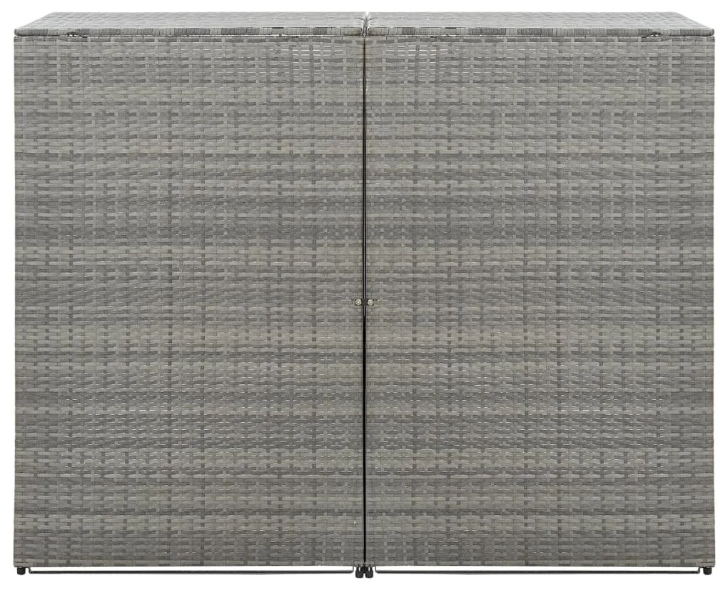 vidaXL Containerberging dubbel 153x78x120 cm poly rattan antraciet
