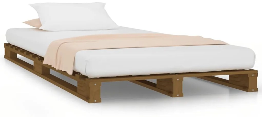 vidaXL Bedframe grenenhout honingbruin 75x190 cm 2FT6 Small Single