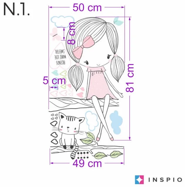 INSPIO fee op tak met katje in roze