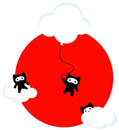 Ilustratie Ninja cats in the sky pattern (Japanese edition), EuGeniaArt