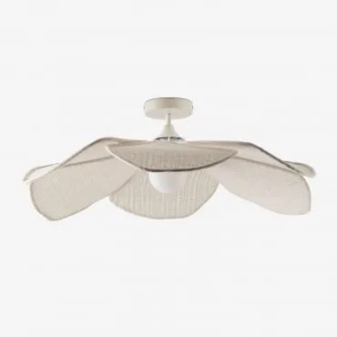 Benavid Plafondlamp Ø75 Cm & Linnen En Katoen Beige – Crème - Sklum