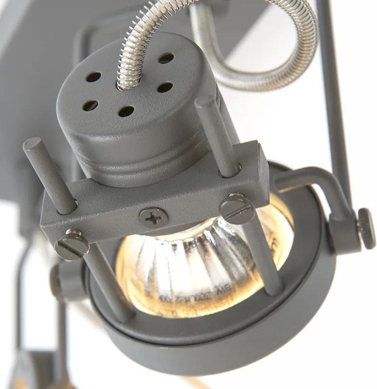 Industriële Spot / Opbouwspot / Plafondspot antraciet 3-lichts draai- en kantelbaar - Suplux Industriele / Industrie / Industrial GU10 Binnenverlichting Lamp