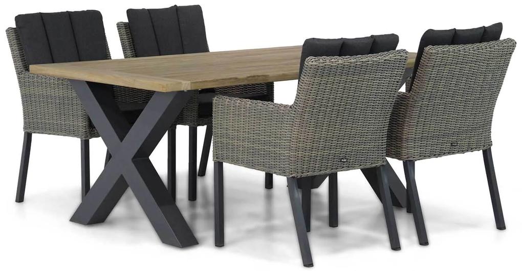 Tuinset 4 personen 180 cm Wicker Taupe Garden Collections Oxbow/Cardiff