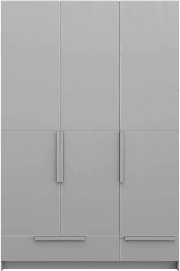 Pure XL by Woood kledingkast Split - grijs - 215x142x60 cm - Leen Bakker