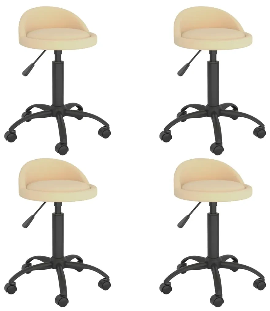 vidaXL Eetkamerstoelen draaibaar 4 st fluweel crèmekleurig