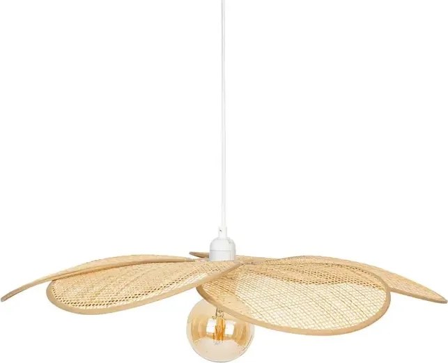 Atmosphera Hanglamp Rym -Ø62 cm - Bamboe Bloemvorm - Beige/Natuur