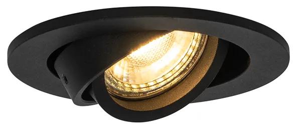Moderne inbouwspot zwart kantelbaar - Club Modern GU10 rond Binnenverlichting Lamp