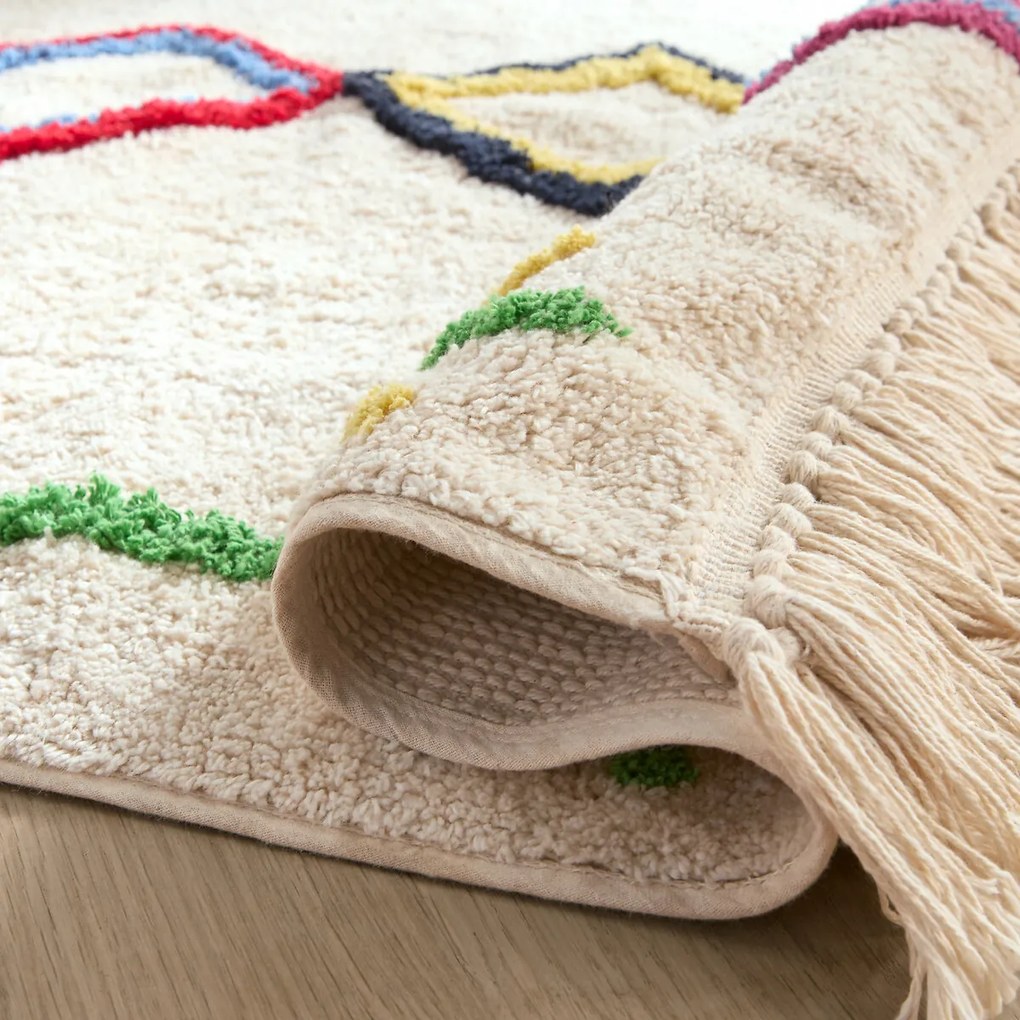 Vloerkleed voor kinderen in bio katoen, Berberstijl, Dybala