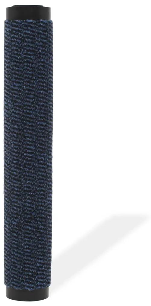 vidaXL Droogloopmat rechthoekig getuft 90x150 cm blauw