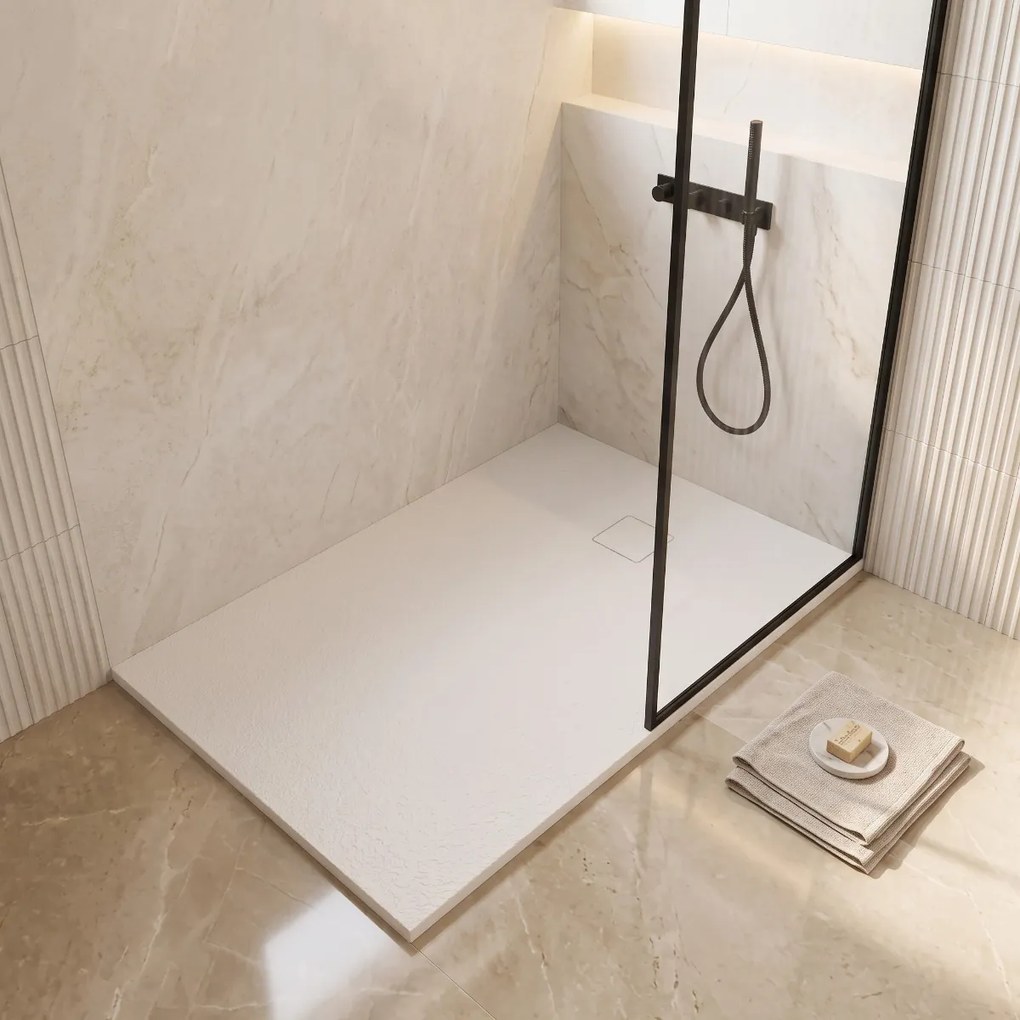 Saniclear Naxos SMC douchebak stone-look 120x90cm wit mat