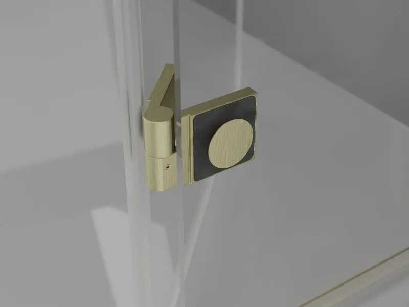 Mexen Mist-F Duo opvouwbare douchecabine 90 x 90 cm, transparant, goud geborsteld - 8A6-090L-090P-55-00