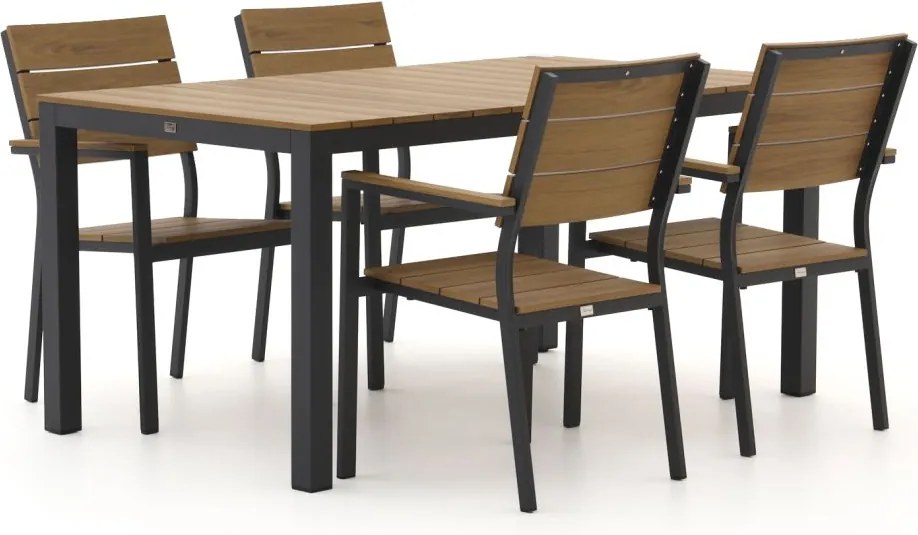 Diningset Bellagio  | 4 personen polywood | Tuinset stapelbaar | 5-delig | Kees Smit Tuinmeubelen