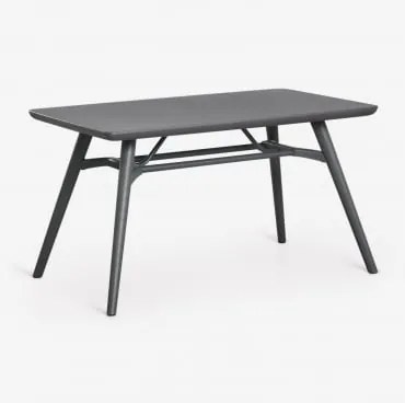 Rectangular Eettafel 135x80 Cm Van Polypropyleen Scand Grijs – Grafiet - Sklum