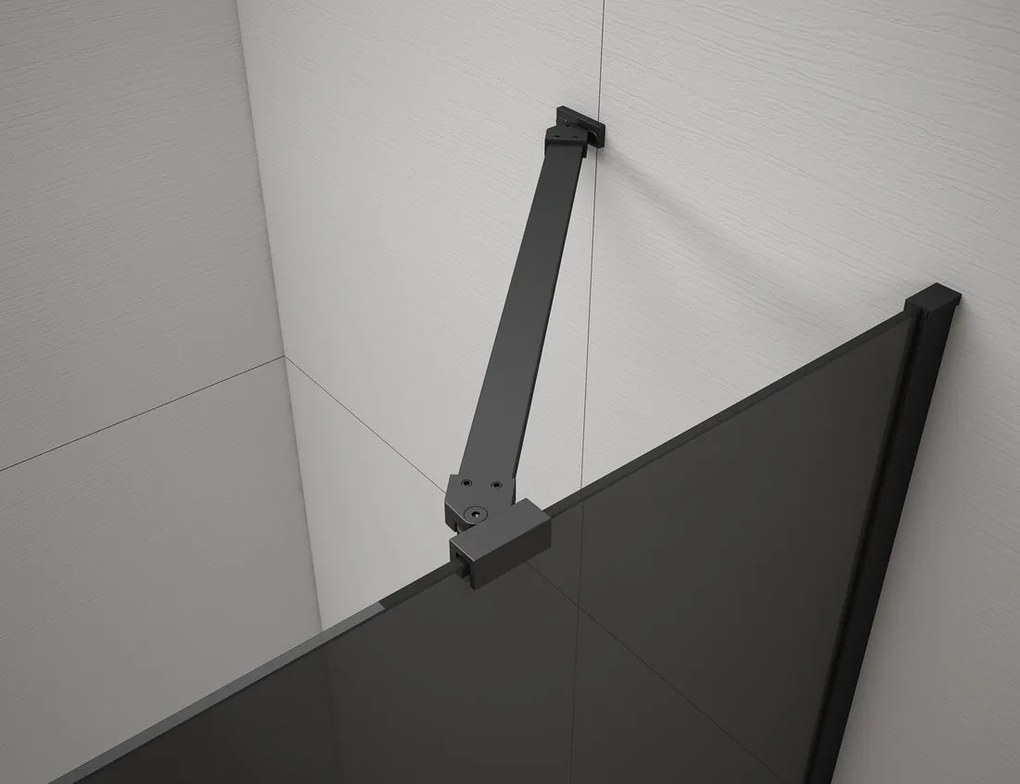 Polysan Esca hoeksteun voor douchecabine 90cm zwart mat