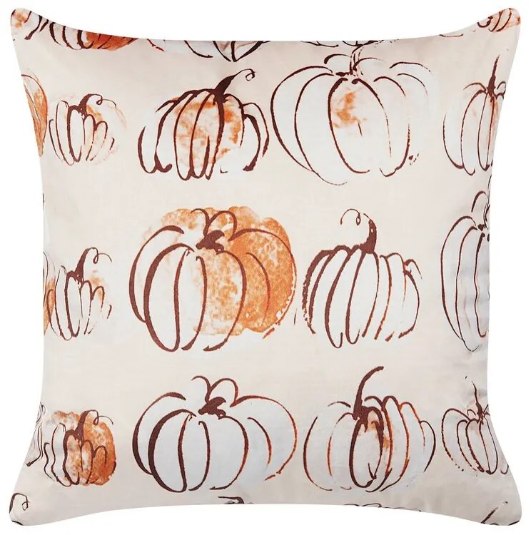 Sierkussen beige pompoen 45 x 45 cm CUCURBITA Beliani