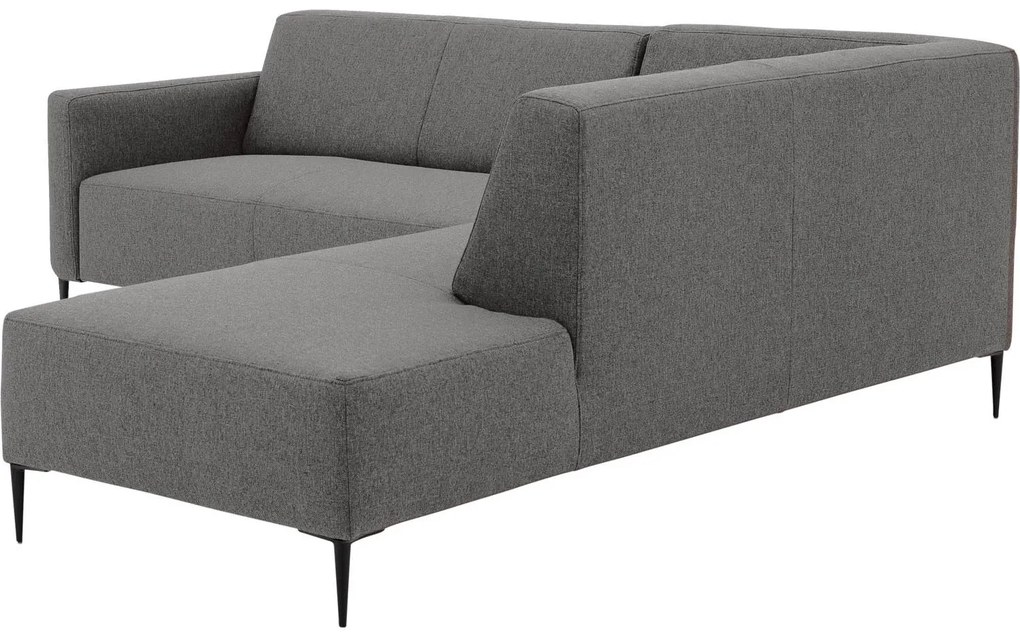 Goossens  Key West grijs, stof, 2-zits, modern design met ligelement rechts